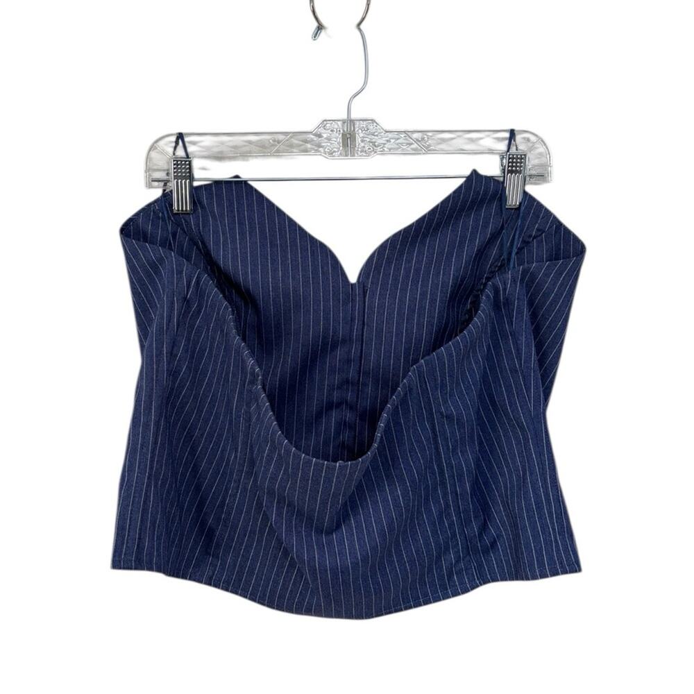 NEW Royalty by Maluma Macy’s Pinstripe Bustier Top - Size 18 - Picture 5 of 10